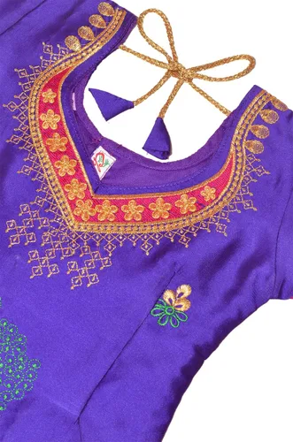 Vista 6 de Chandrakala Niños Pattu pavadai étnico tradicional Lehenga choli Chaniya Choli vestido falda Tops para niñas (KL107)