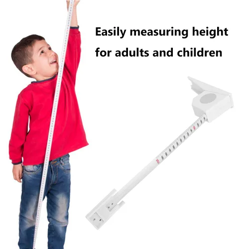 Vista 5 de Eboxer - Cinta métrica de altura de 6.56 pies, regla retráctil automática para adultos y niños, herramienta de medición de metal montada en la pared