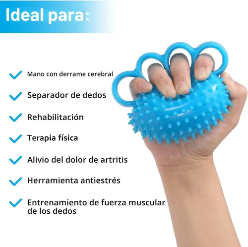 Vista 2 de Hand Exercise Ball Finger Therapy Ball - Grip Strengthening, Improve Flexibility, Squeeze Stress Relief Balls, Resistance Strength Trainer for Hand
