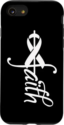 Vista 13 de iPhone 15 Faith Cancer Support - Estuche de concientización sobre el cáncer de pulmón con cinta
