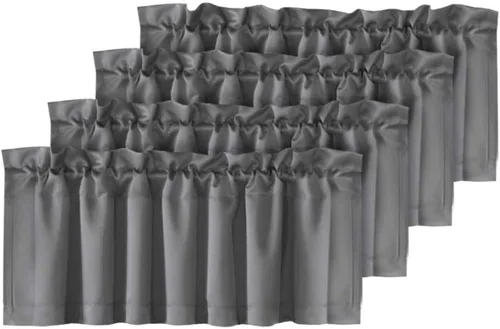Vista 35 de H.VERSAILTEX - Cenefa térmica para ventana con dobladillo para barra, para oscurecer las habitaciones; ideales para la cocina, 52” x 18” Gris paloma