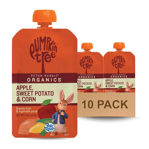 Vista 17 de Pumpkin Tree Peter Rabbit Organics, aperitivo de fruta 100% puro orgánico de manzana y uva, 4 onzas (Paquete de 10)