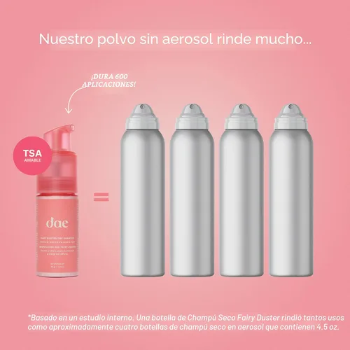 Vista 3 de DAE Champú en polvo seco Fairy Duster - Ingredientes naturales sin aerosol, absorbe aceite y refresca las raíces