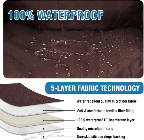 Vista 3 de H.VERSAILTEX Funda impermeable 100% impermeable para sofá biplaza reclinable de 2 piezas, protector de muebles suave y grueso con bolsillos lavables