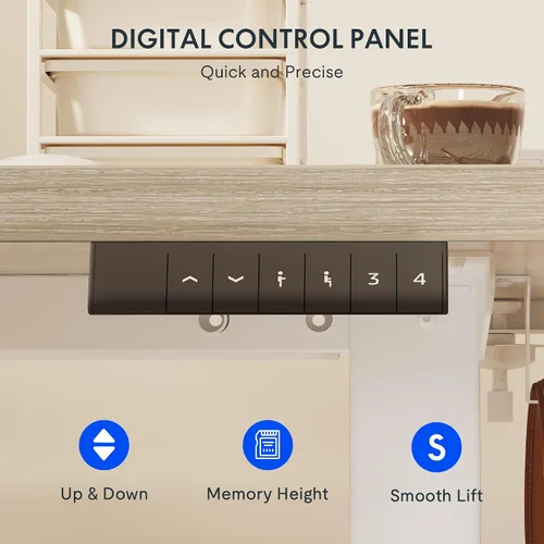 Vista 65 de FLEXISPOT EN2 Escritorio de pie de una pieza completa con regleta de alimentación de abrazadera, escritorio eléctrico de altura ajustable de 40 x 24