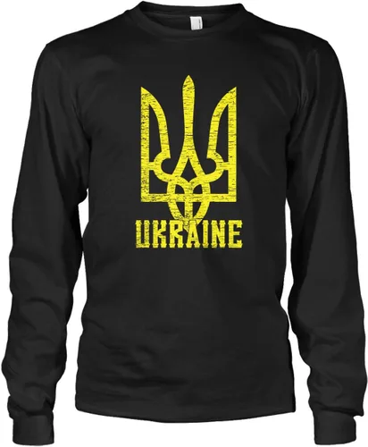 Vista 7 de Cybertela Camiseta de manga larga con escudo de armas de Ucrania para hombre