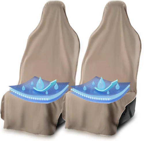 Vista 12 de UltraSport Protector de Asiento de Coche Impermeable con Toalla, Ajuste Universal, Protector de Asiento Delantero Antisudor y Antiolor, Secado