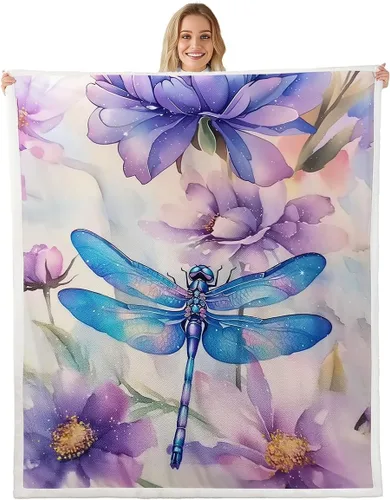 Vista 23 de Erosebridal Rooster Fleece Throw Blanket 40"x50" for Bedroom Living Rooms Sofa Couch,Chicken Farmhouse Sherpa Blanket,Wildflower Fuzzy Plush