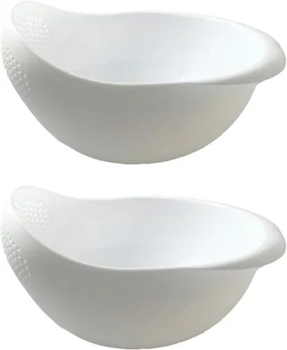 Vista 5 de Colador de arroz 2 en 1, cesta de filtro de limpieza de verduras y frutas, 2 piezas resistentes y fáciles de usar accesorios de herramientas de Azul
