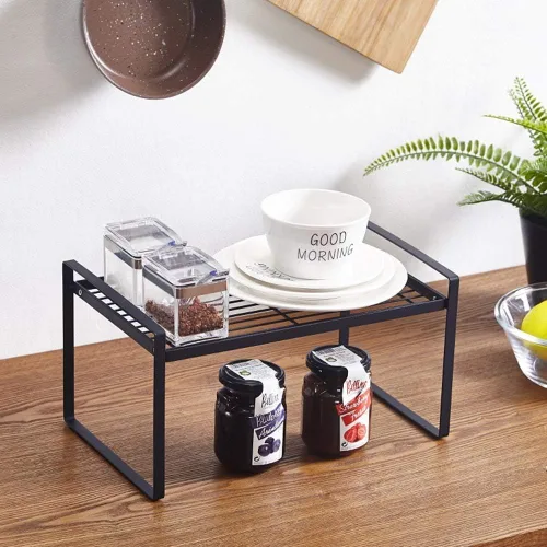 Vista 3 de Craftland Armario de cocina de hierro forjado y estante organizador de estantes de almacenamiento para especias, negro