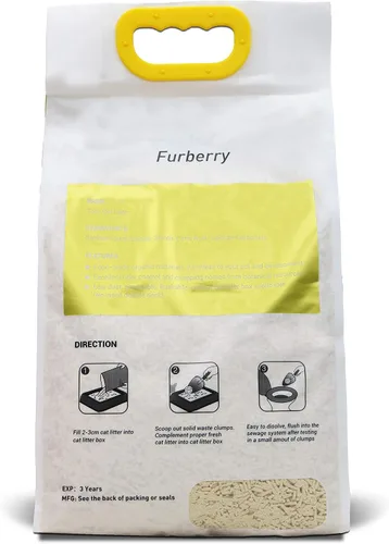 Vista 5 de Arena de soja natural, arena para gatos de tofu, aglutinante, desechable, ultra absorbente y de secado rápido, cero polvo, bajo seguimiento, sin
