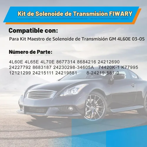 Vista 2 de Kit de solenoide maestro de transmisión 4L60E EPC Shift TCC 3-2 PWM con arnés compatible con GM Chevrolet 2003-2005 remanufacturado