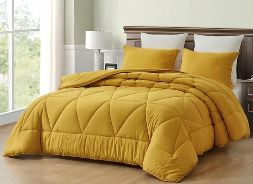 Vista 13 de Chezmoi Collection Rory - Juego de edredón de microfibra acolchada triangular de 2 piezas, ropa de cama geométrica ligera lavada suave, individual