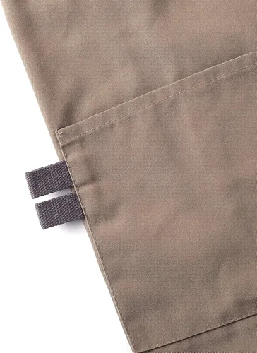 Vista 6 de Delantal de chef para hombre, delantal de lona para camarera, con bolsillos, resistente al agua, color caqui