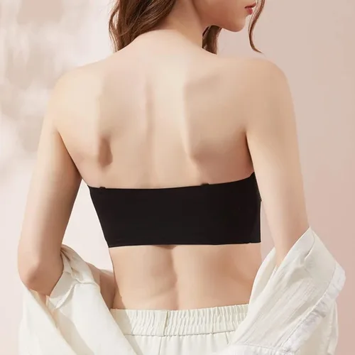 Vista 2 de Sujetador adhesivo sin tirantes para mujer, sin tirantes, con hebilla frontal, sin tirantes, sin alambre, sin deslizamiento, invisible push-up