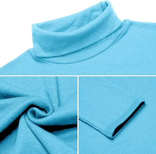 Vista 124 de Camiseta de manga larga para hombre, ajustada, ligera, con cuello de tortuga