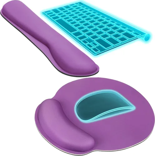 Vista 7 de KTRIO Reposamuñecas ergonómico para teclado y reposamuñecas para mouse, Negro