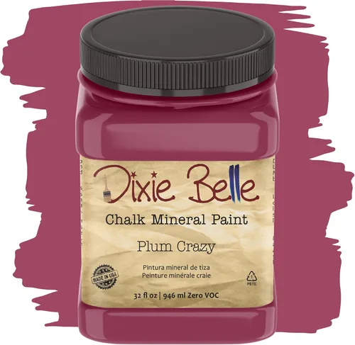 Vista 211 de Pintura para muebles con acabado de tiza Dixie Belle Paint Company - Amatista (4oz) - Pintura mineral de tiza chic púrpura profundo mate