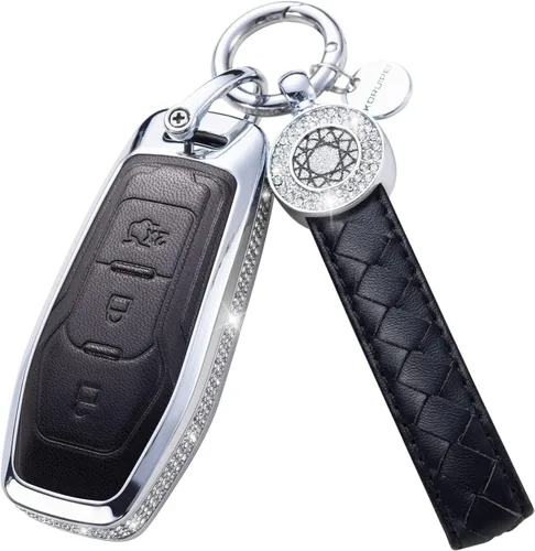 Vista 15 de Funda para Llave Ford con Llavero, Protector de Estuche de Llave de Cuero con Cristal Compatible con Ford Fusion F150 F250 F350 F450 F550 Edge