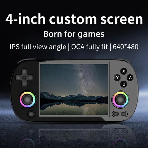 Vista 3 de RG40XX H Handheld Game Console RG40XXH Retro Gaming Console 4.0'' IPS Screen with 64G TF Card Pre-Installed Games Linux System Supports 5G WiFi