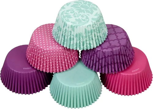 Vista 4 de Wilton Cupcake Liner - Tazas para hornear estándar, 150 unidades, multicolor - Patrones