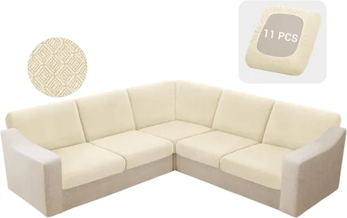 Vista 14 de HDCAXKJ - Fundas impermeables para cojín de sofá modular, fundas elásticas para cojín de sofá de esquina, fundas protectoras de muebles de jacquard