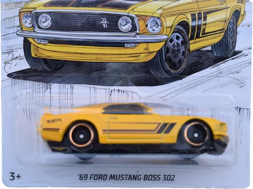 Vista 2 de Hot Wheels Detroit Muscle '69 Ford Mustang Boss 302 - Auto fundido a troquel