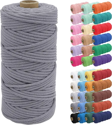 Vista 41 de JeogYong Cuerda de macramé de 0.157 in x 109 yardas, cuerda trenzada de algodón natural, cuerda de macramé para bolsas de ganchillo, colgar