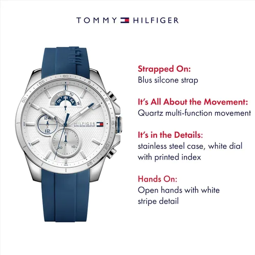 Vista 2 de Tommy Hilfiger Cool Sport - Reloj de cuarzo de acero inoxidable para hombre con correa de silicona