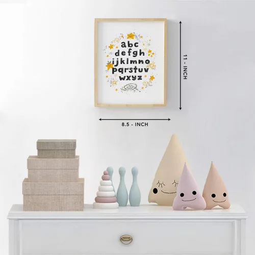 Vista 5 de Andaz Press Póster de decoración de pared para habitación de niños con sueños escandinavos, 8.5 x 11 pulgadas, gráfico del alfabeto, paquete de 1