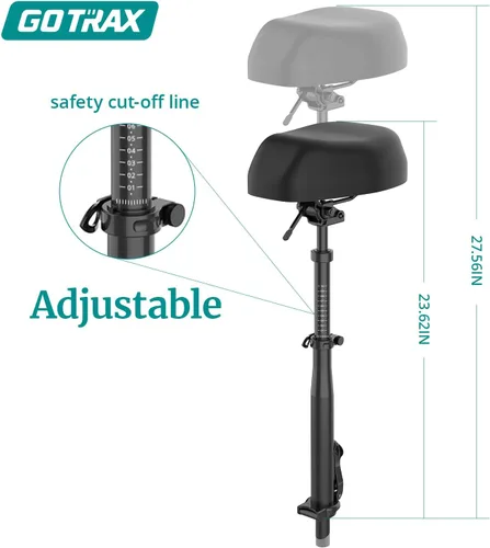 Vista 5 de Gotrax Asiento plegable para scooter, solo para APEX MAX, Fusion E-Scooter, ajustable, cómodo con absorción de golpes, soporta hasta 264 libras
