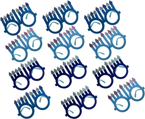 Vista 9 de The Dreidel Company Lentes Happy Hanukkah, regalos de fiesta y accesorios de fiesta, colores surtidos para niños