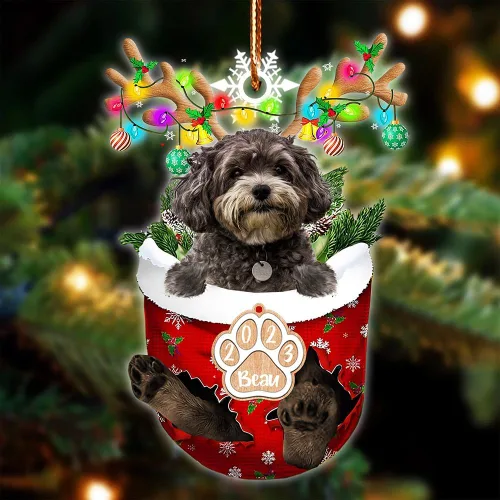 Vista 79 de NAZENTI Adorno Navideño de Bolsillo Personalizado de Affenpinscher en la Nieve, Adorno de Forma Acrílica de Perro, Adorno de Navidad 2023, Adorno