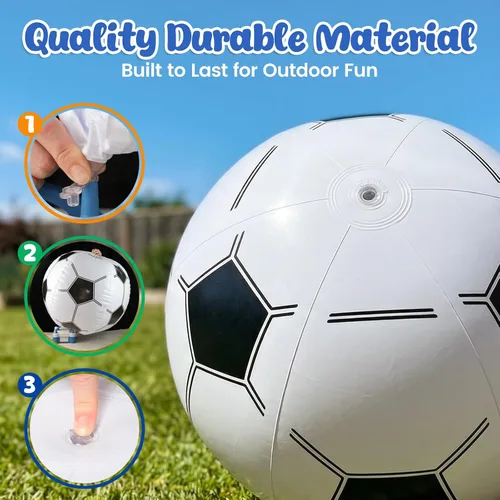 Vista 3 de AMOR PRESENT Balones de fútbol inflables, pelota de playa de 27 pulgadas para juguetes de playa y bolsas de regalos de fútbol, decoraciones