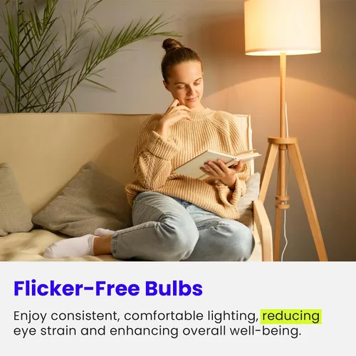 Vista 6 de Feit Electric Bombillas LED A19, equivalente a 40 W, no regulables, 450 lúmenes, base estándar E26, blanco suave de 2700 K, 80 CRI, vida útil de 10