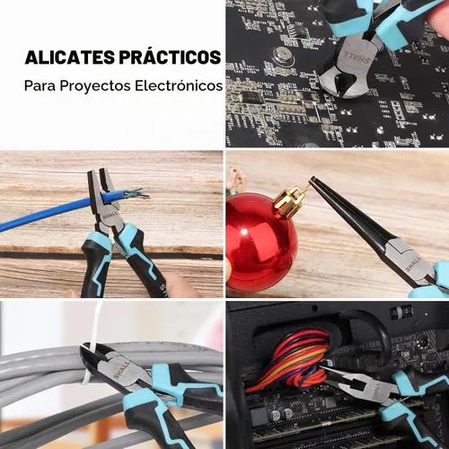 Vista 6 de SHALL Juego de Alicates Mini, Juego de Herramientas de Alicates Pequeños de 6 Piezas Incluye Punta de Aguja, Nariz Larga, Nariz Curvada, Diagonal