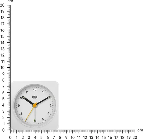 Vista 7 de Braun Reloj despertador analógico clásico con repetición y luz, movimiento de barrido de cuarzo silencioso, alarma de pitido Crescendo en blanco