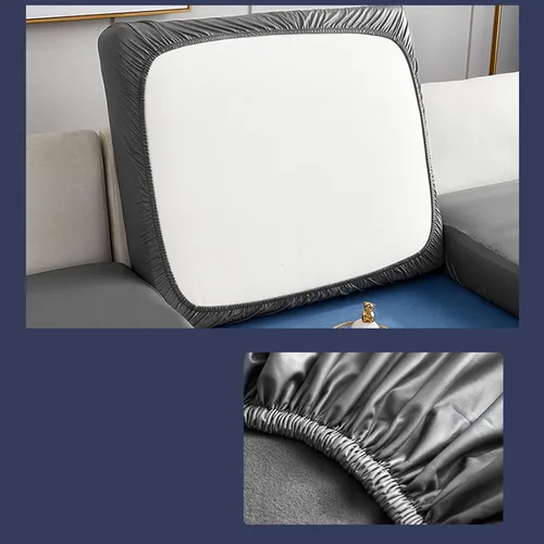 Vista 4 de Fundas de cojín impermeables para sofá, fundas de cojín de piel sintética para sofá en forma de L, protector de muebles para niños, funda de asiento
