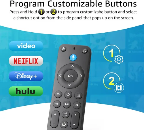 Vista 6 de Control remoto por voz de repuesto para Fire Stick/Amazon Toshiba Insignia Fire Smart TV (1ª/2ª/3ª generación)