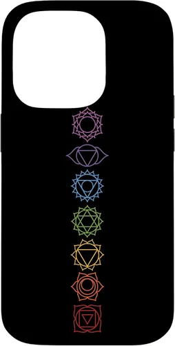 Vista 17 de Funda para iPhone 13 Pro Max, regalo espiritual Zen Rainbow Chakras alineados para amantes del yoga