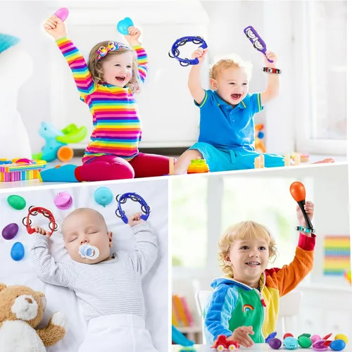 Vista 6 de Silipull Juego de instrumentos musicales Shaker de 72 piezas para niños