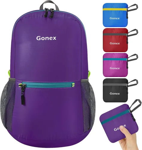 Vista 9 de Gonex Mochila Ultraligera Plegable de 20L, Práctica, Plegable para Camping, Viajes al Aire Libre, Ciclismo, Mochila Escolar