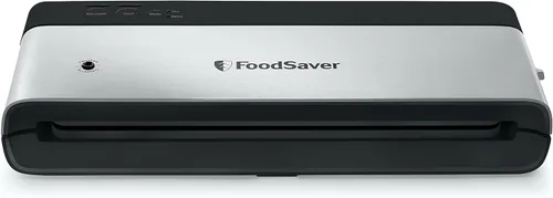 Vista 2 de FoodSaver Paquete de máquina de sellado al vacío y sellador de tarros Almacenamiento vertical Acero inoxidable y negro