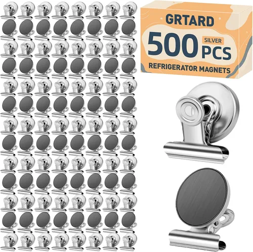Vista 34 de Grtard Paquete de 6 clips magnéticos resistentes, clips magnéticos para refrigerador, imanes de refrigerador, clip magnético fuerte, imanes sin Negro