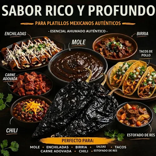 Vista 3 de Latin Treats - Chiles anchos de 16 onzas (1 libra) – Pimientos anchos secos enteros de Perú, cápsulas de chile poblano seco para tacos Birria