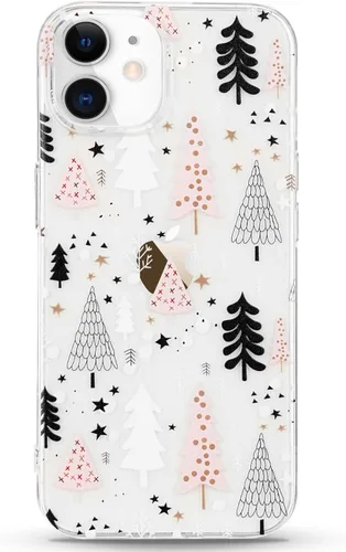 Vista 37 de LCHULLE Compatible con iPhone SE 2022/2020 Funda para iPhone 8 iPhone 7 Funda de Navidad Santa Vacaciones Diseño Transparente Claro Mujeres Hombres