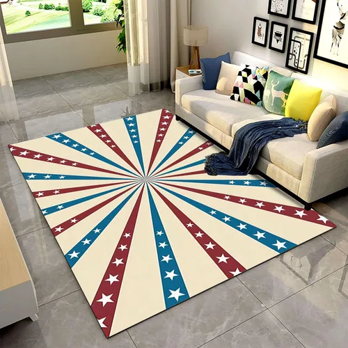 Vista 16 de Alfombra moderna y contemporánea con bandera estadounidense para interiores, 3 x 4 pies, alfombra antideslizante con temática de camuflaje verde