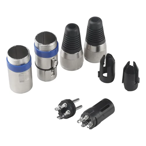 Vista 3 de Conector de cable XLR de 3 pines macho y hembra para cable de señal DMX o conector de micrófono mezclador de audio