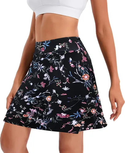 Vista 4 de Oyamiki - Falda pantalón deportiva para mujer, diseño ligero ideal para tenis, correr, entrenamiento, deporte y golf