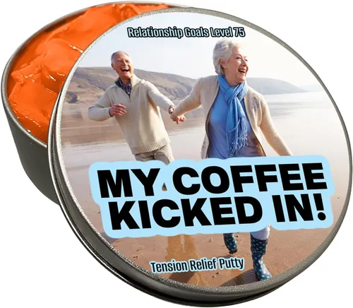Vista 8 de My Coffee Kicked in Stress Putty - Juguete antiestrés para adultos para bebedores de café, regalos de broma para amantes de la cafeína, regalos
